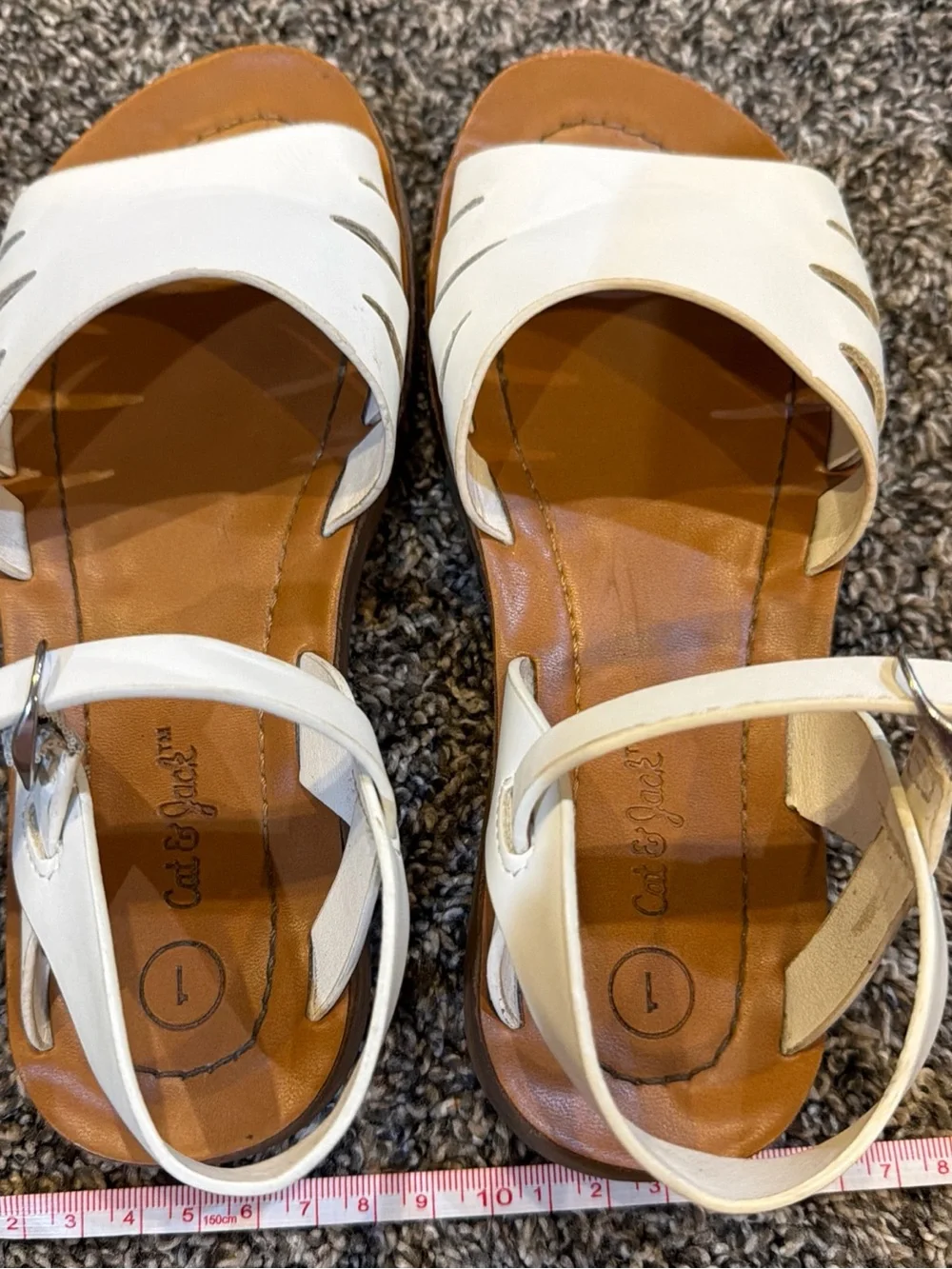 Cat & Jack White and Brown Girls' Slide Sandals